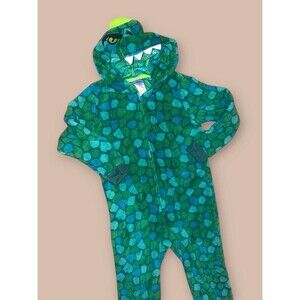 Saint Eve Kids Dinosaur Fleece Hooded Zip One-Piece Pajamas 7-8
